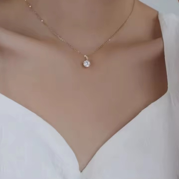 925 Sterling Silver Gold Tone Pendant Necklace - Picture 3 of 3